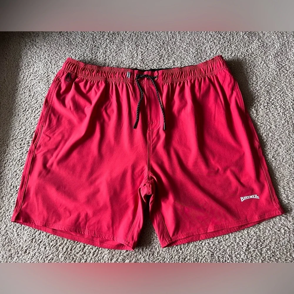 Birdwell Beach Britches Red Board Swim Lined 7.5” Inseam Shorts Sz XXL 2XL